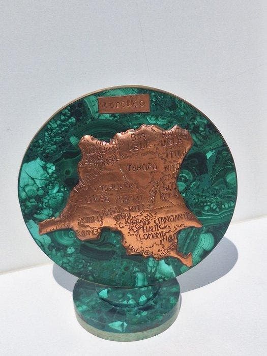 Congo - Kaart koper malachite; Anders - Congo - 1921-1950, Antiek en Kunst, Kunst | Niet-Westerse kunst