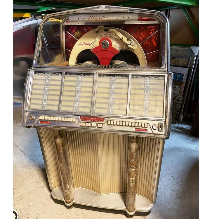 Wurlitzer 1800 Jukebox - 1955 - 104 Selecties - Origineel, Verzamelen, Automaten | Jukeboxen, Ophalen