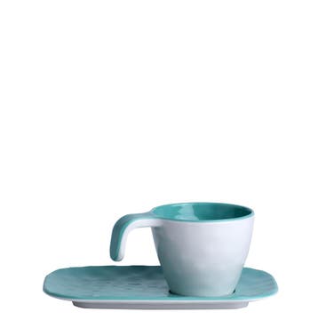 Scheepsservies Summer Espresso Kop en Schotel Aqua - 6 Stuks, Ophalen of Verzenden, Nieuw