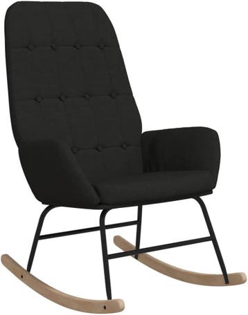 2dekans | VidaXL Schommelstoel met stoffen bekleding - Zwart, Ophalen of Verzenden, Zo goed als nieuw, Zwart