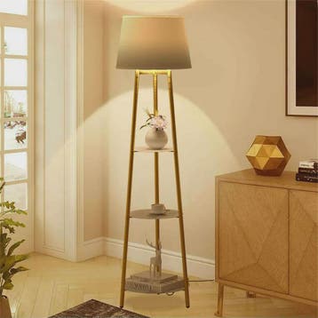 Moderne Tripod Vloerlamp met 3 Planken en LED Verlichting -, Huis en Inrichting, Verzenden, Nieuw