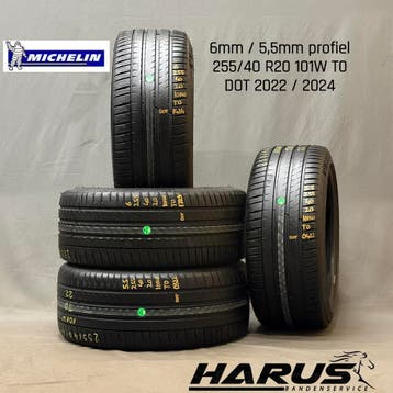 255/40/20 101W T0 Michelin zomerbanden 6/5,5mm profiel 4X, Gebruikt, 255 mm, Ophalen of Verzenden, Band(en)