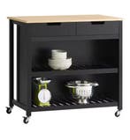 Mobiel Keukeneiland met 2 Lades en Planken – 98×94×58 cm, Verzenden, Nieuw