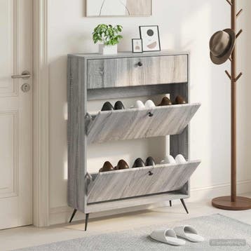 vidaXL Schoenenkast BREDA 78 x 24 x 103 cm Bewerkt hout, Verzenden, Nieuw