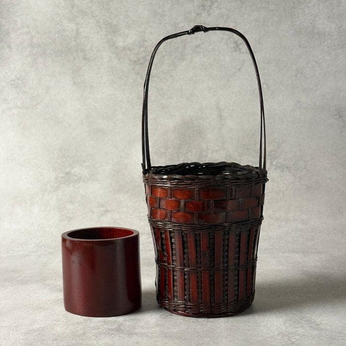 Vaas - Bamboe - Japan - Japanse handgemaakt (Zonder, Antiek en Kunst, Antiek | Overige Antiek