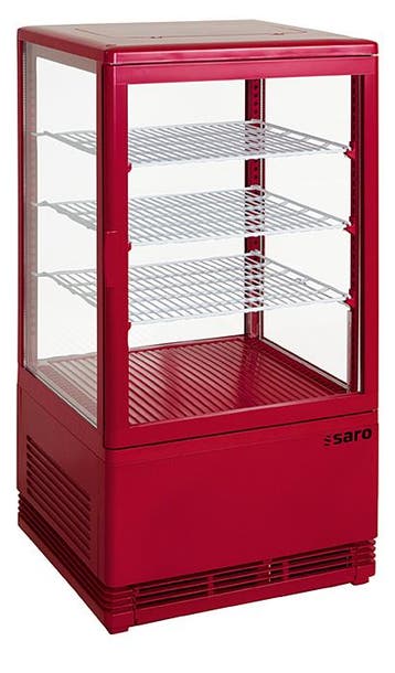 SARO Mini-koelvitrine 70 liter - SC 70 rood, Verzenden, Nieuw in verpakking, Koelen en Vriezen