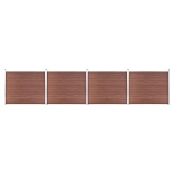 vidaXL Schuttingpanelenset 699x146 cm HKC bruin, Verzenden, Nieuw, Kunststof, 1 tot 2 meter