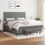 vidaXL Boxspring met matras stof donkergrijs 160x200 cm, Huis en Inrichting, Slaapkamer | Bedden, Verzenden, 200 cm, 160 cm, Nieuw