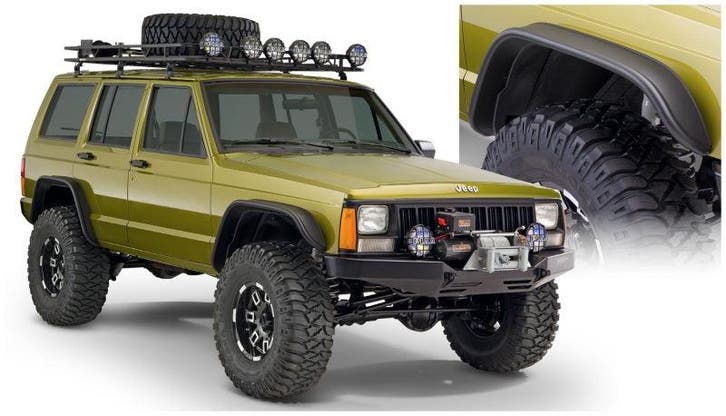 Bushwacker 84-01 Jeep Cherokee Flat Style Flares 4pc - Black, Computers en Software, Apple iPads, Ophalen of Verzenden