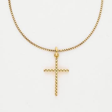 Ketting met hanger - 18 karaat Geel goud - Kruis, Sieraden, Tassen en Uiterlijk, Antieke sieraden