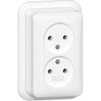Gira wandcontactdoos zonder RA 2-voudig opbouw wit - 479111, Ophalen of Verzenden, Nieuw