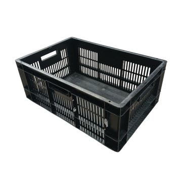 Stapelbak 600x400x235 mm, zwart kunststof, gebruikt, Gebruikt, 40 tot 60 cm, 50 tot 75 cm, Bak of Kist