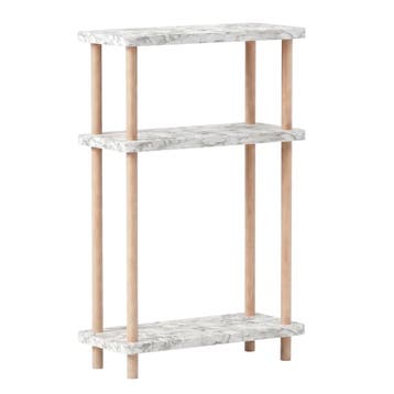 Staand rek Nampernu 62x40x18 cm met deur opbergvakken marmer, Verzenden, Nieuw