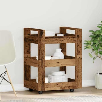 vidaXL Keuken Trolley Oud hout 60 x 45 x 80 cm Bewerkt hout, Verzenden, Nieuw