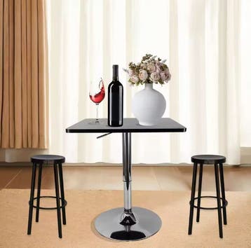 Verstelbare vierkante bartafel 70–90 cm met gaslift, Verzenden, Nieuw