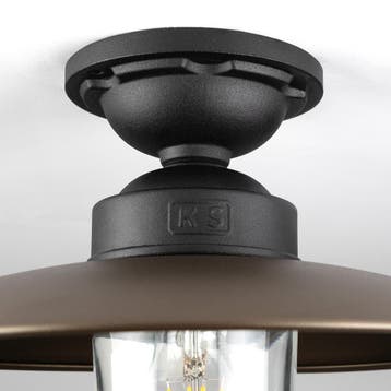 Solingen Plafondlamp Matzwart Brons Buitenverlichting, Verzenden, Hanglamp, 50 tot 250 watt, Nieuw
