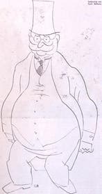 Spotprent met Alfred Hugenberg die uit het Hitler-kabinet..., Verzenden