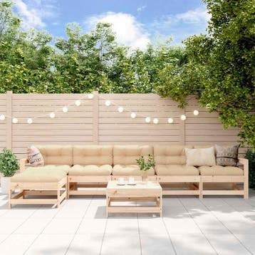 vidaXL 7-delige Loungeset massief grenenhout, Verzenden, Nieuw, 7 zitplaatsen, Loungeset