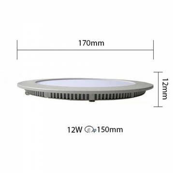 LED Downlight Slim - Inbouw Rond 12W - Dimbaar - Helder/Koud, Ophalen of Verzenden, Nieuw, Overige fittingen, Plafondspot of Wandspot