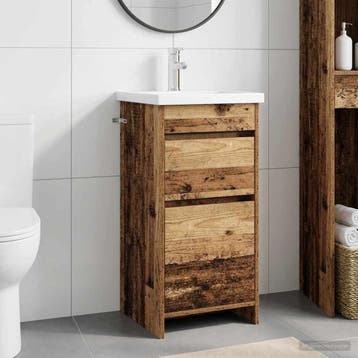 vidaXL Badkamermeubel met Wasbak Oud hout 42 x 40 x 84,5 cm, Verzenden, Nieuw