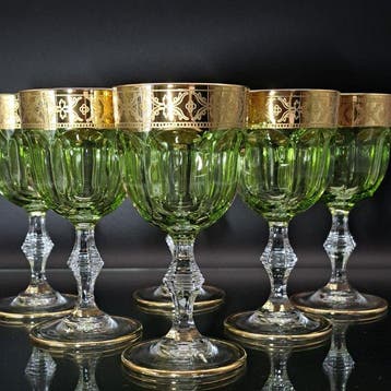 Artemisia - Drinkset (6) - Kristal, 24-karaats goud, Antiek en Kunst