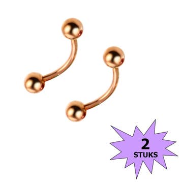 Fako Bijoux - Wenkbrauw Piercing - 3mm - Rosé Goudkleurig -, Verzenden, Nieuw