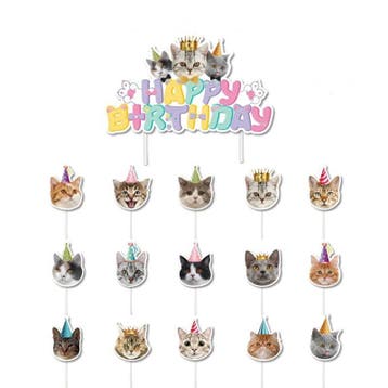 10 ballonnen Happy Cats met ballon lint, Dieren en Toebehoren, Ophalen of Verzenden, Nieuw
