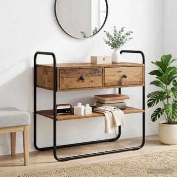 vidaXL Consoletafel Oud hout 100 x 40 x 75 cm Bewerkt hout, Verzenden, Nieuw, Overige houtsoorten, Minder dan 50 cm