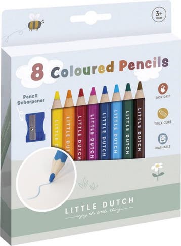 Little Dutch - Houten Kleurpotloden (8 stuks) | Bambolino, Verzenden, Nieuw