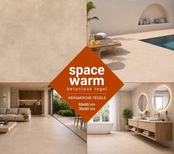 Flaminia Space Warm Betonlook Tegels 60x60/30x60 | € 32,50, 40 tot 60 cm, 40 tot 60 cm, Verzenden, Keramiek