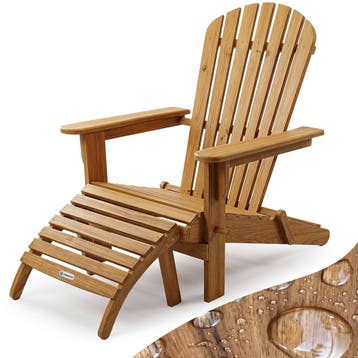 Ligbed Adirondack acaciahout incl voetensteun, Verzenden, Nieuw