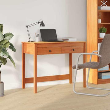 vidaXL Bureau Max Bruin Massief grenenhout 100 x 50 x 78 cm, Verzenden, Nieuw