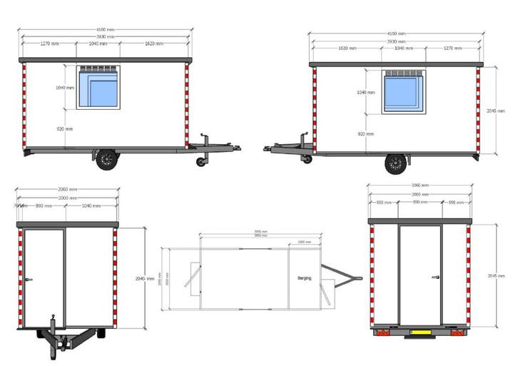 Harmsen schaftwagen met berging - 4 meter, Zakelijke goederen, Machines en Bouw | Keten en Containers, Ophalen of Verzenden