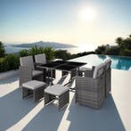 Wicker zitgroep Bilbao 4+4+1 met beschermhoes - grijs, Verzenden, Nieuw