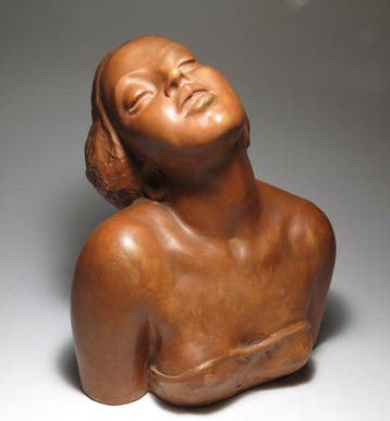 Lajos Geörcs - sculptuur, Art Deco Large Bust - 24 cm -, Antiek en Kunst