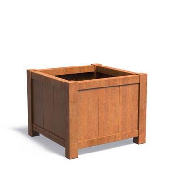 Cortenstaal plantenbak York 100x100x80cm - Met bodem, 100 cm of meer, Vierkant, Nieuw, Metaal