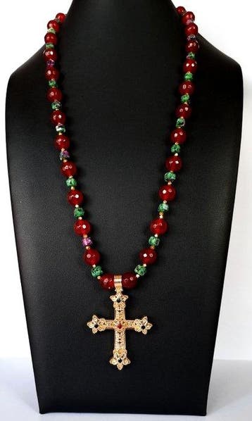 Rubis & Zoïsite – Halsketting - Religieuze kunst -