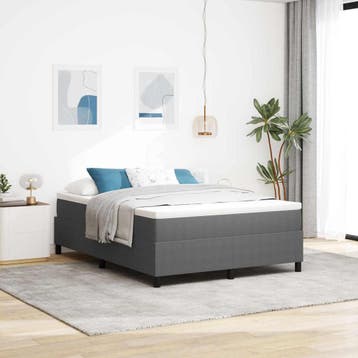 vidaXL Platform bedframe Lichtgrijs 160 x 200 cm Katoen Stof, Verzenden, Nieuw, Tweepersoons, Stof