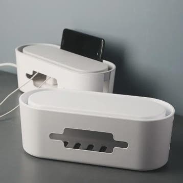 Stijlvolle Kabel Organizer Box met Houten Deksel - Bureau &, Verzenden, Nieuw