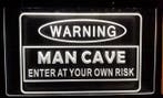 Enter at own risk mancave neon bord lamp LED verlichting lic, Verzamelen, Merken en Reclamevoorwerpen, Verzenden, Nieuw