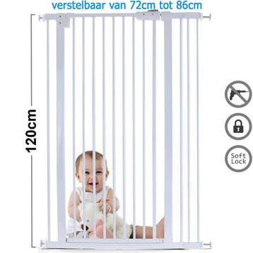 Veiligheidshek 120cm Hoog | Verstelbaar | OP=OP, Ophalen of Verzenden, Nieuw, Rechthoekig, Wieltjes