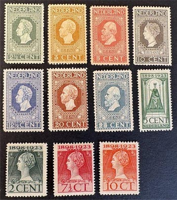 Nederland - Jubileumzegels postfris - NVPH 90-96, 121-124, Gestempeld