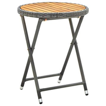vidaXL Tafeltje 60 cm poly rattan en massief acaciahout, Tuin en Terras, Verzenden, Nieuw