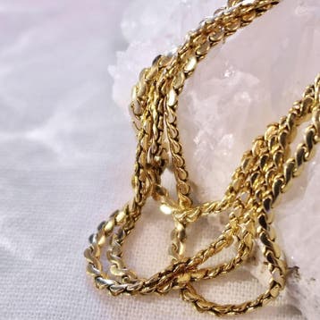 Gouden S-schakel ketting., Ophalen of Verzenden, Gebruikt, Goud, Goud