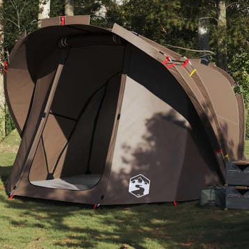 vidaXL Vistent 4-persoons waterdicht bruin, Caravans en Kamperen, Tenten, Verzenden, Nieuw, Tot en met 2