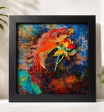 Lotus Lacquer Painting on Wood - Contemporary Vietnamese
