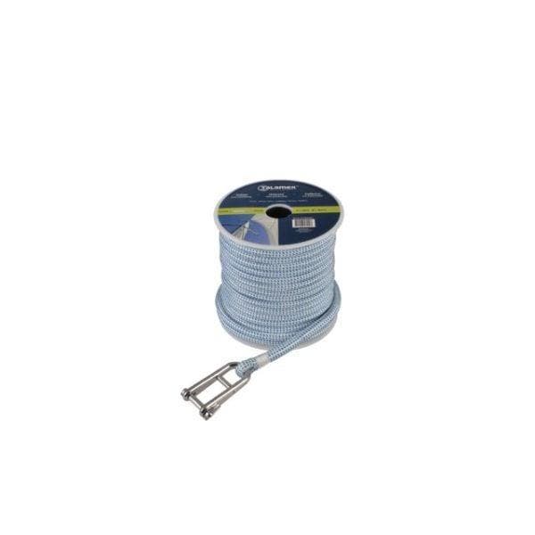 Vallijn met valsluiting wit/blauw 8mm 30m, Watersport en Boten, Accessoires en Onderhoud, Lijn of Blok, Nieuw, Ophalen of Verzenden