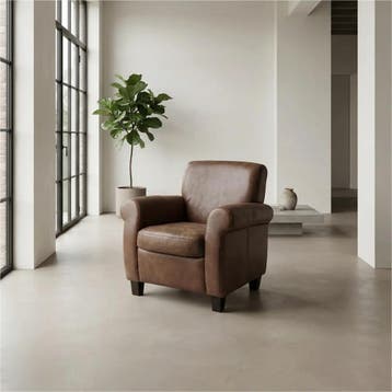 Leren fauteuil Perfection, Eigentijds, Retro, Nieuw, Ophalen of Verzenden, 75 tot 100 cm