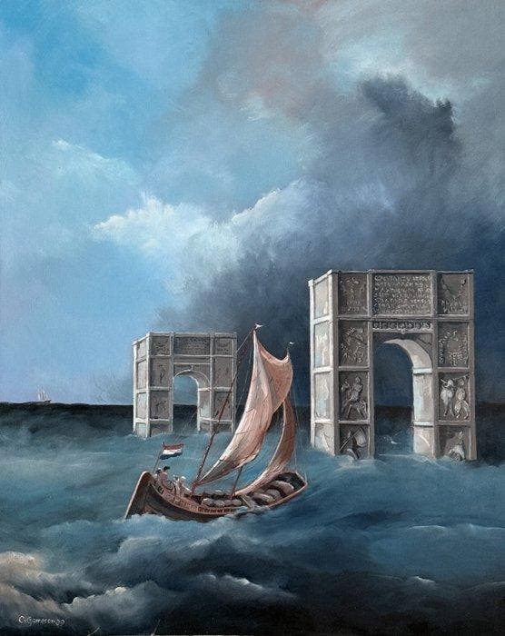 Cees van Gameren - Columbus, Antiek en Kunst, Kunst | Schilderijen | Modern