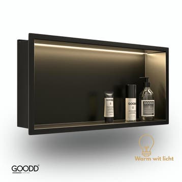 Inbouwnissen - Nis - LED 30x60 - Zwart - RVS - Siniwall, Ophalen of Verzenden, Nieuw, Rvs